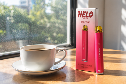 Matcha, yerba mate and a HELO energy diffuser lined up as coffee alternatives for energy