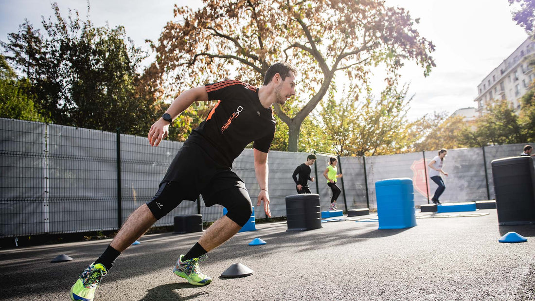 group of people working out outside