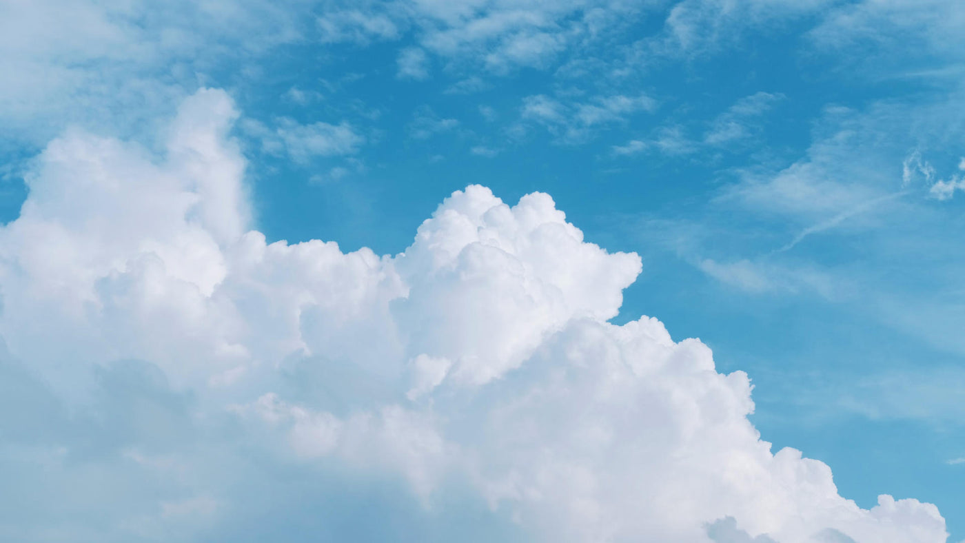 white clouds and blue sky